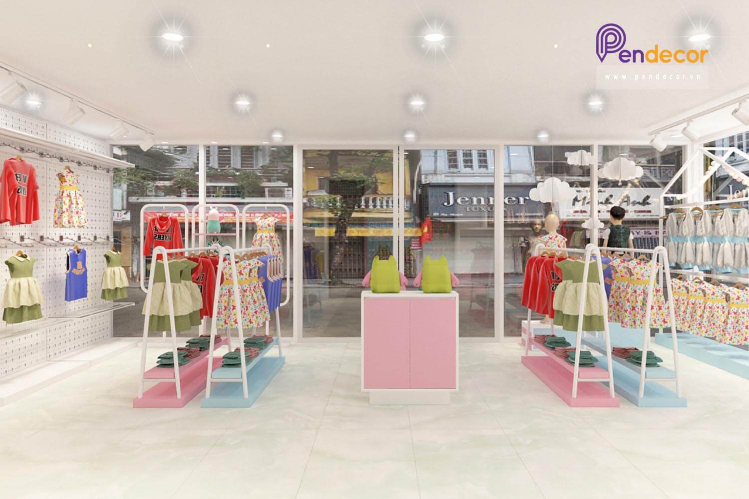 Trưng bày quần áo, giày dép cho mẹ và bé phải khoa học và bắt mắt