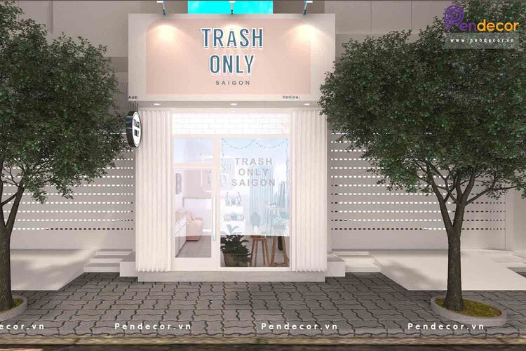 Sử dụng kính trong suốt khi trang trí mặt tiền showroom là một ý tưởng hoàn hảo