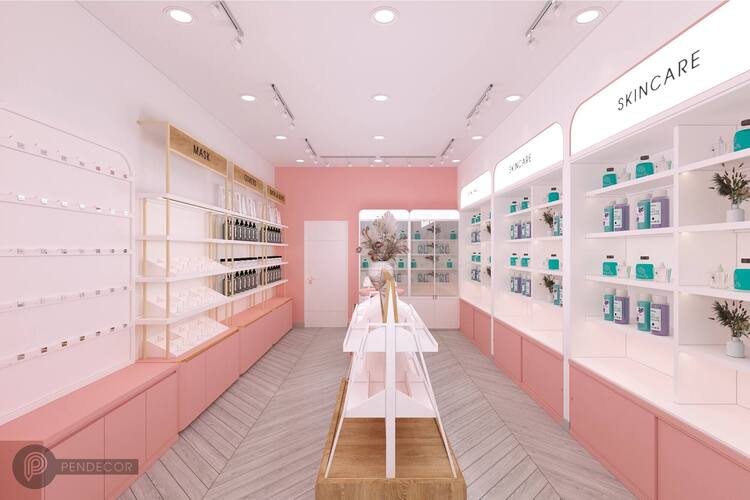 Kệ tủ trưng bày mỹ phẩm