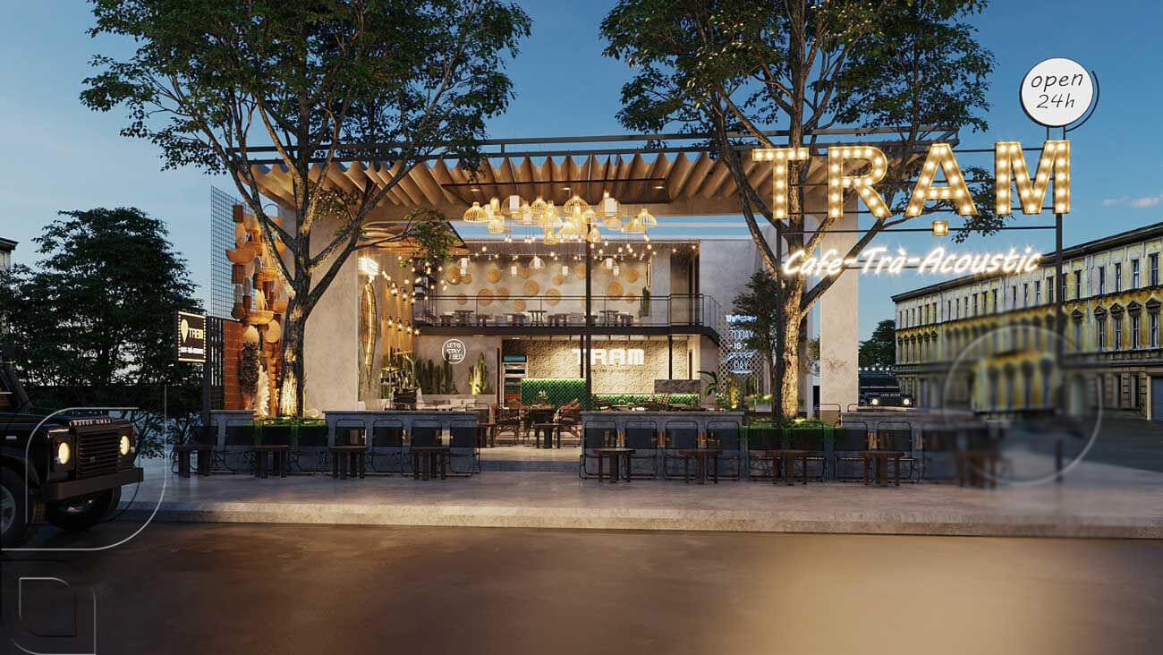 Bảng hiệu cafe sân vườn