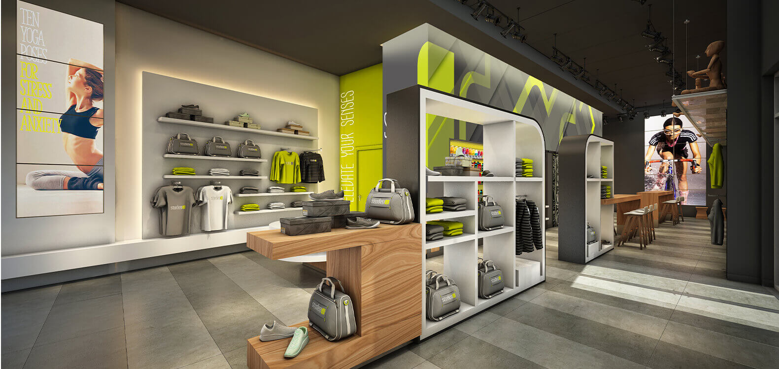 thiết kế cửa hàng thể thao Pendecor