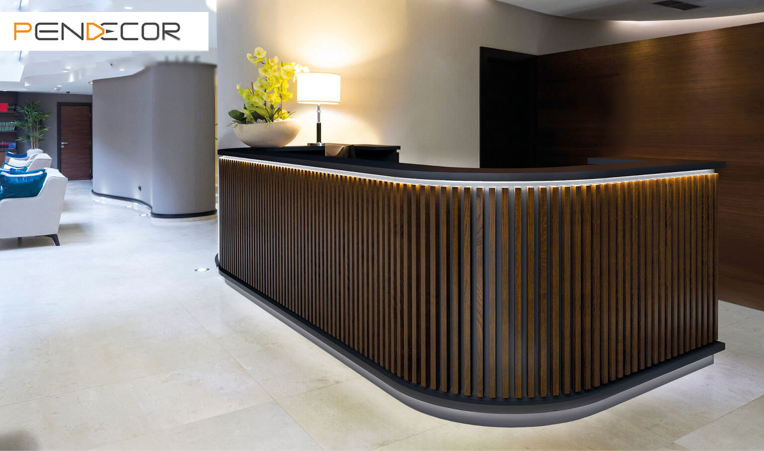 Quầy lễ tân kiểu dáng chữ L