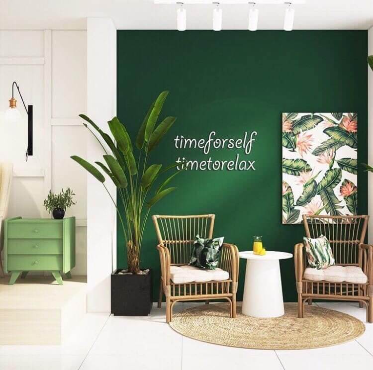 Thiết kế mặt tiền spa phong cách xanh