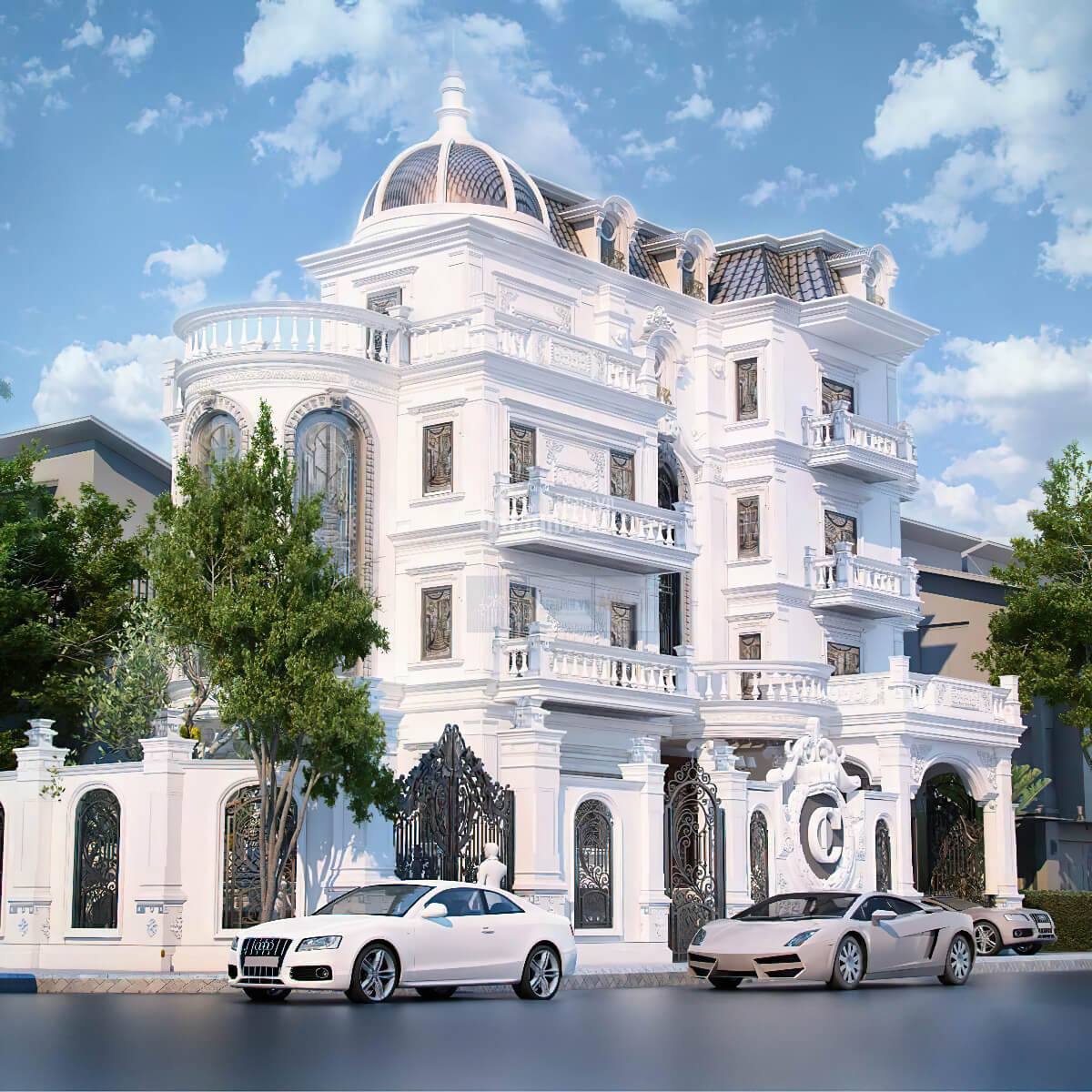 Biệt thự 12m mặt tiền phong cách Tân cổ điển