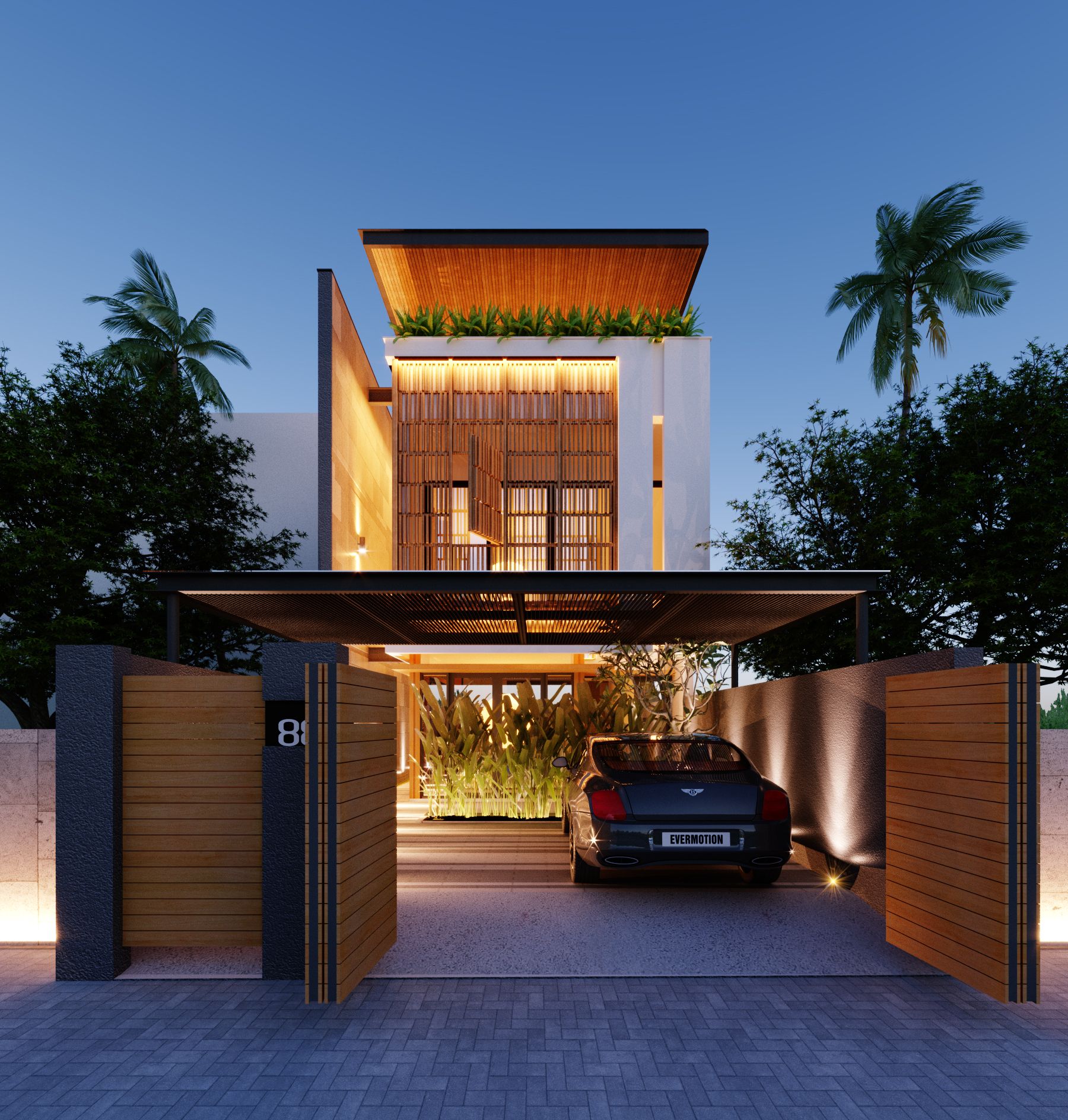 Biệt thự mặt tiền 7m không gian mở