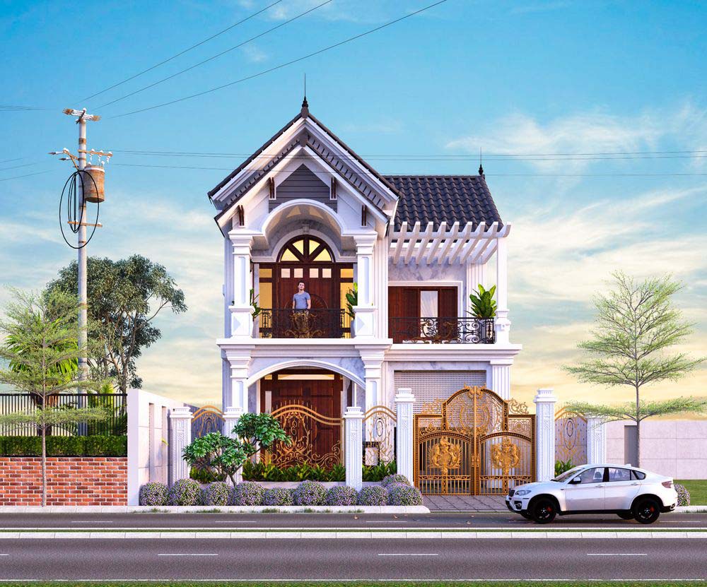 Biệt thự mặt tiền 7m tân cổ điển