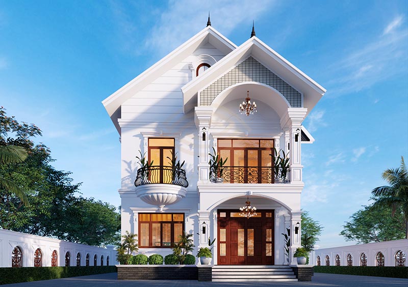 Biệt thự mặt tiền 7m tân cổ điển