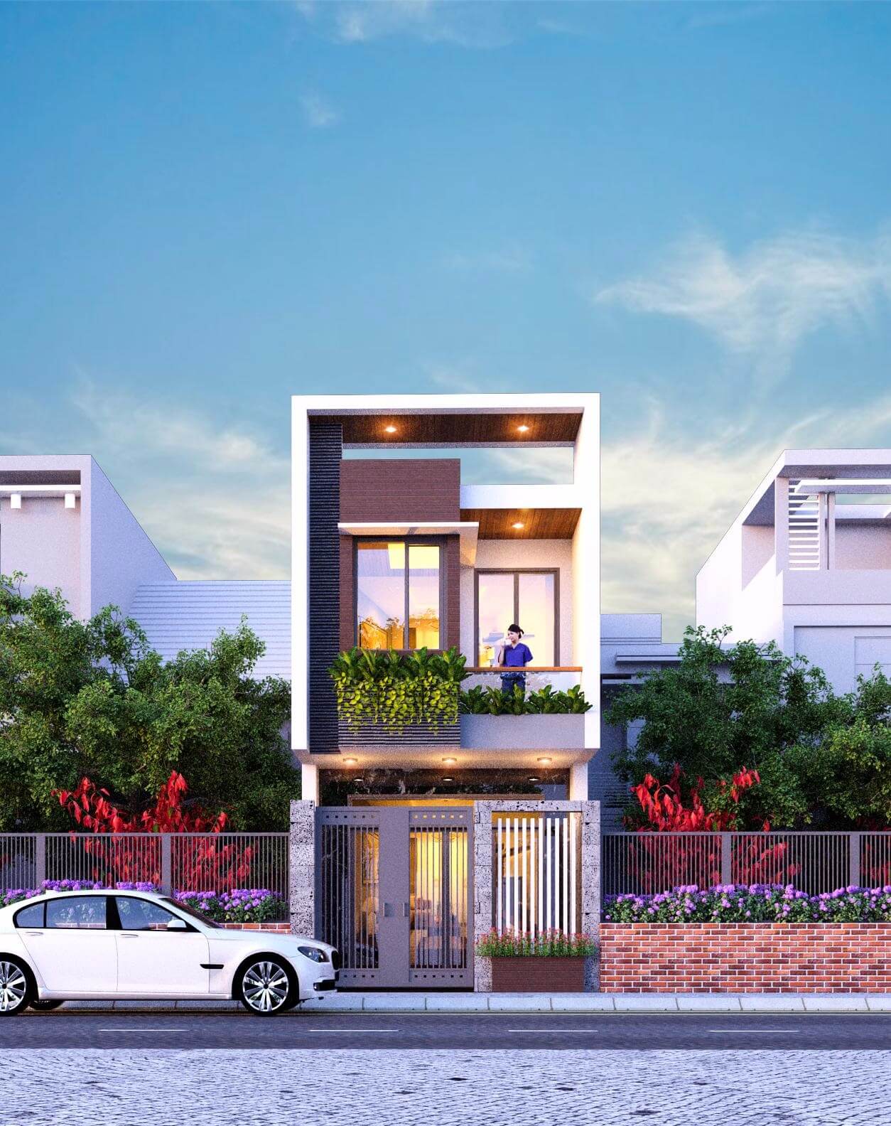 mẫu mặt tiền nhà 5m đẹp, thu hút, tính ứng dụng cao