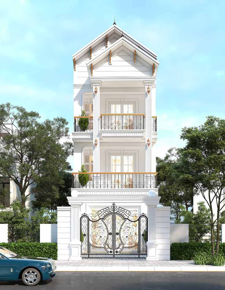 mẫu mặt tiền nhà 5m đẹp, thu hút, tính ứng dụng cao