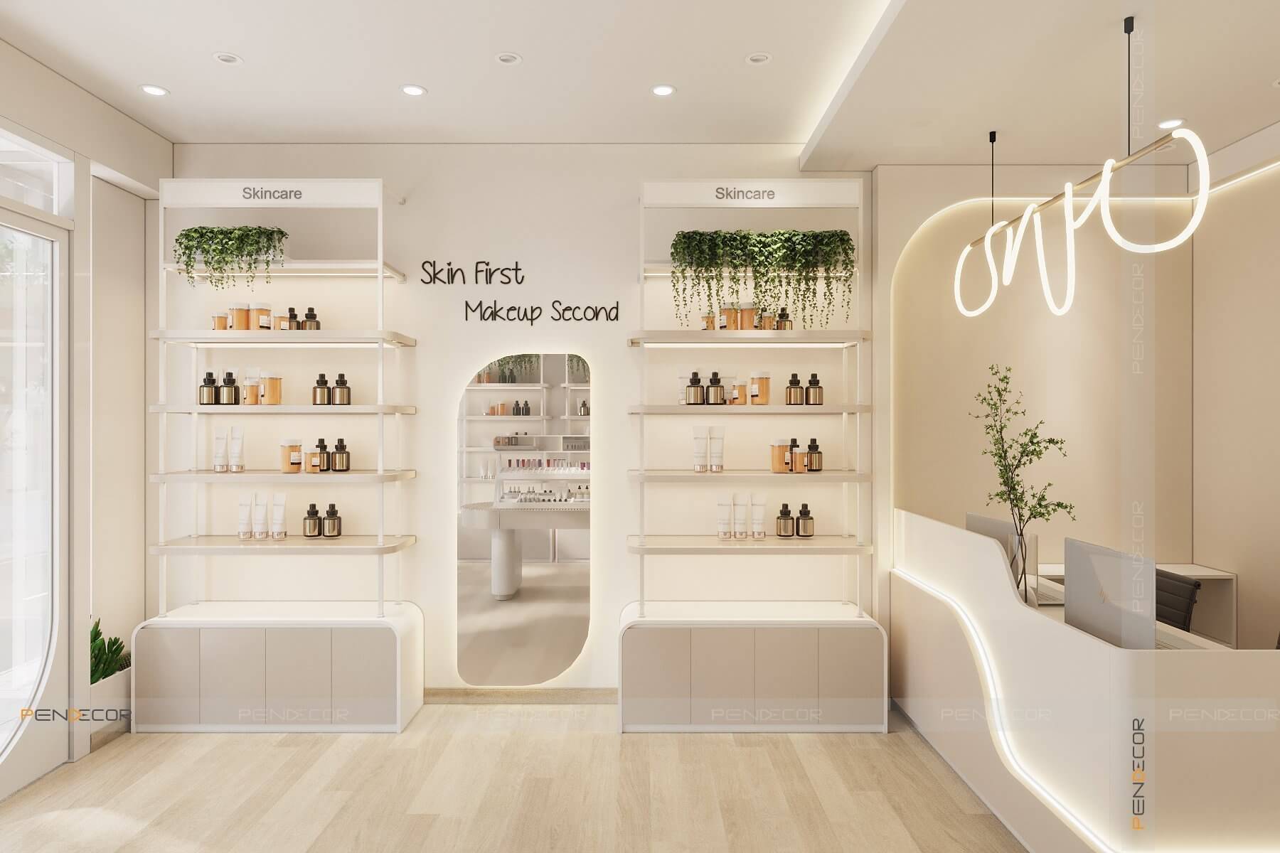 Treo những tấm gương lớn để nhân đôi diện tích cửa hàng