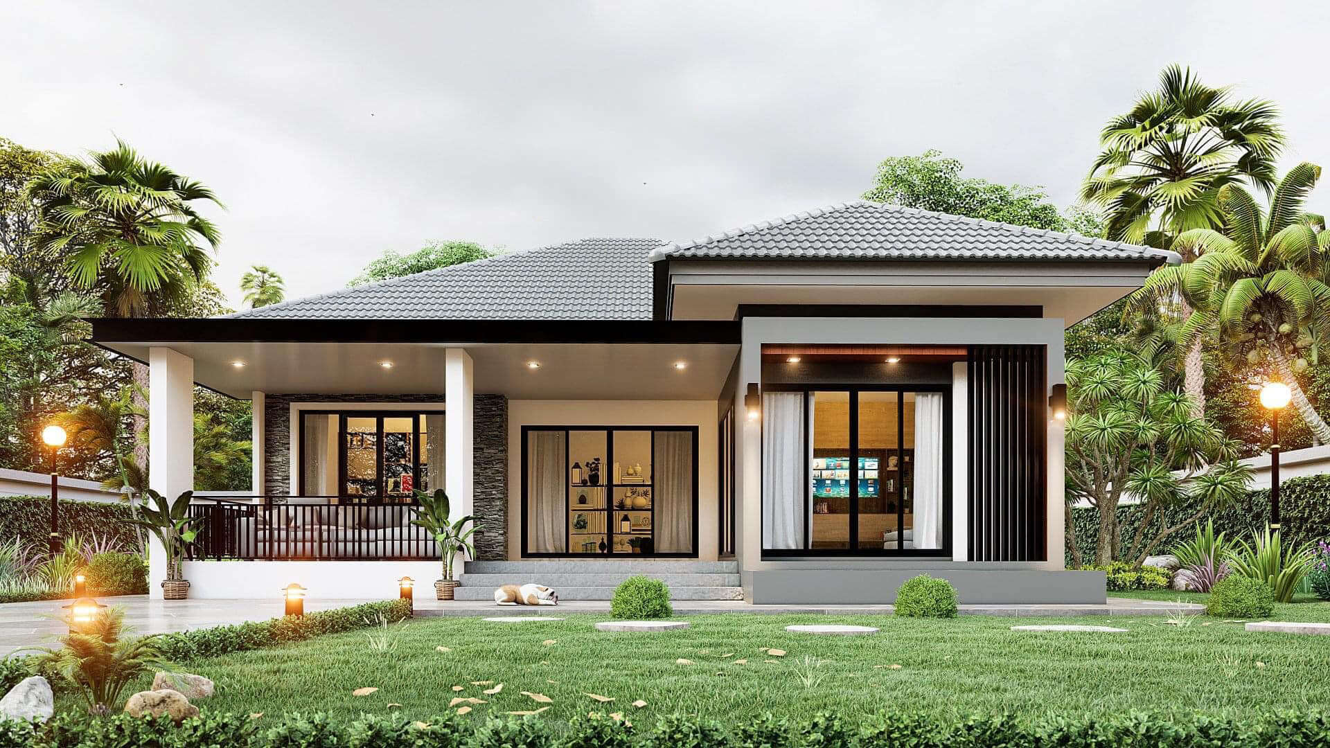 mẫu mặt tiền nhà 1 tầng đẹp không thể rời mắt