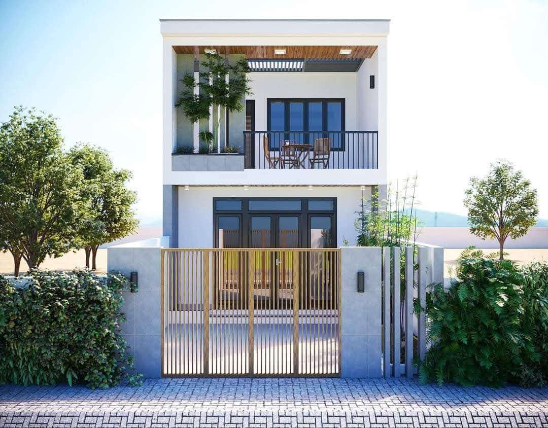mẫu thiết kế mặt tiền nhà 2 tầng ấn tượng dành cho bạn