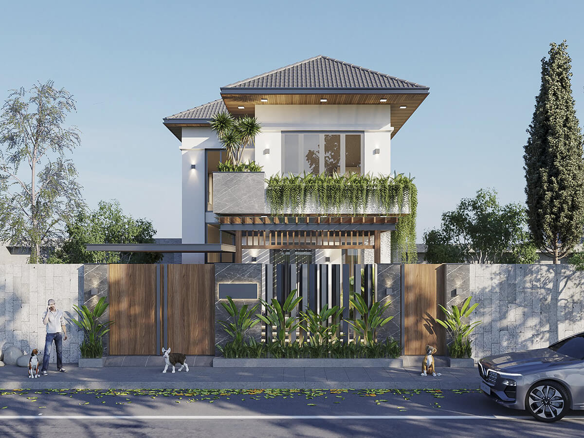 mẫu thiết kế mặt tiền nhà 2 tầng ấn tượng dành cho bạn