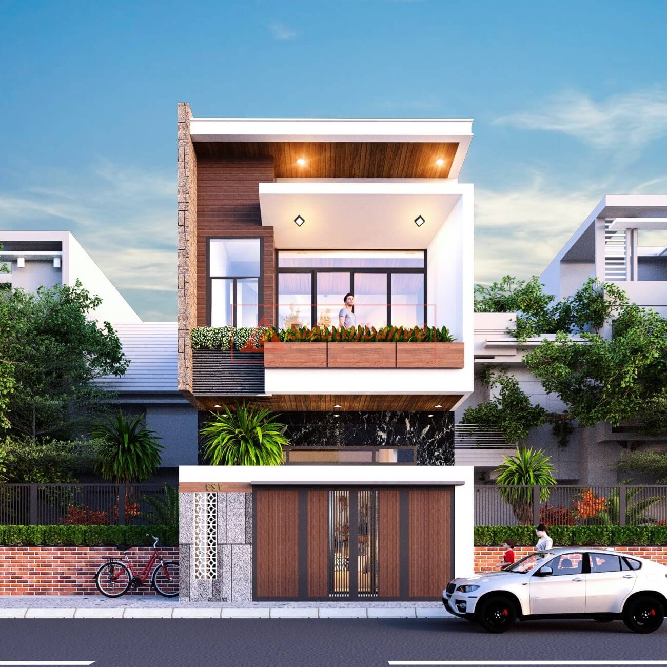 mẫu thiết kế mặt tiền nhà 2 tầng ấn tượng dành cho bạn