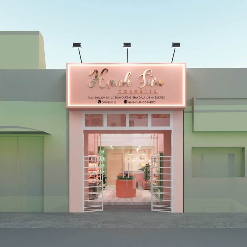16+ thiết kế shop mỹ phẩm nhỏ đẹp không thể rời mắt, cực hút khách