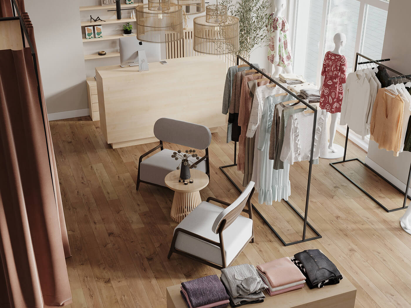 11+ mẫu thiết kế shop quần áo nữ nhỏ đẹp ấn tượng, không thể rời mắt 4