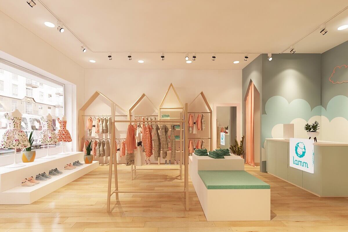 19+ mẫu trang trí shop quần áo trẻ em diện tích nhỏ siêu đẹp dành cho bạn - 15