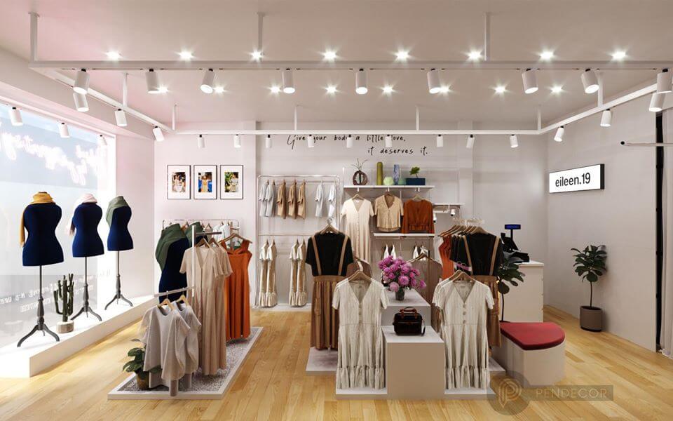 thiết kế shop quần áo nữ nhỏ đẹp Pendecor