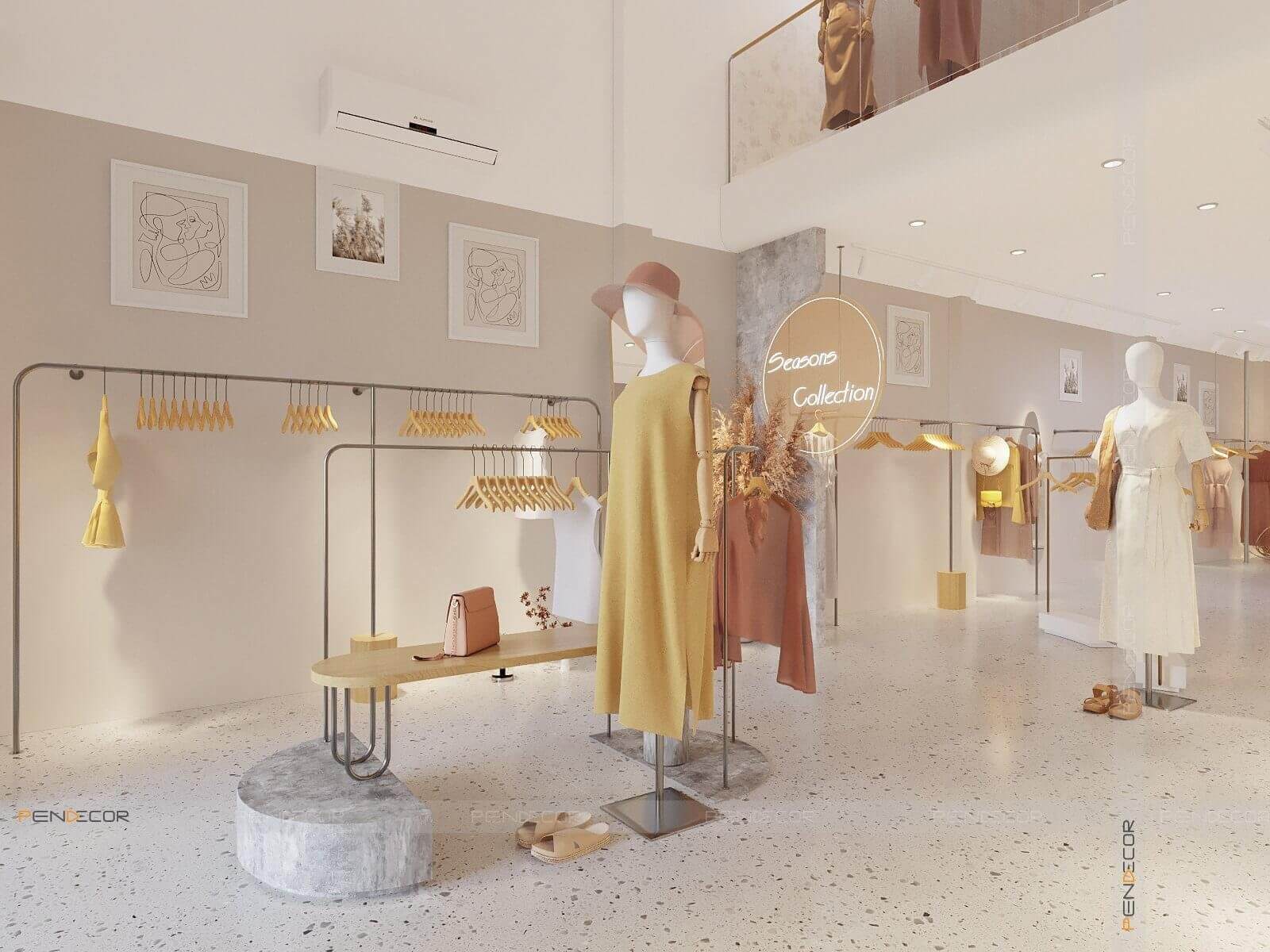 trang trí shop quần áo nữ Pendecor