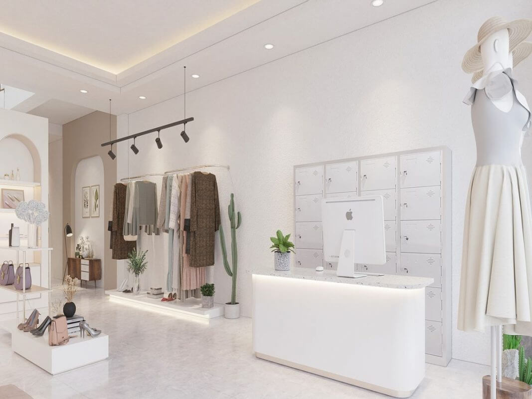 Phong cách thiết kế gian hàng bán quần áo