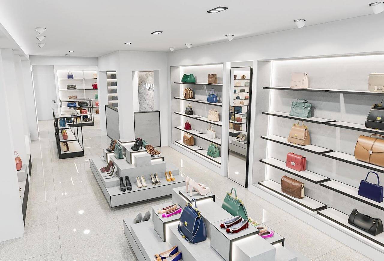 thiết kế cửa hàng giày dép Pendecor