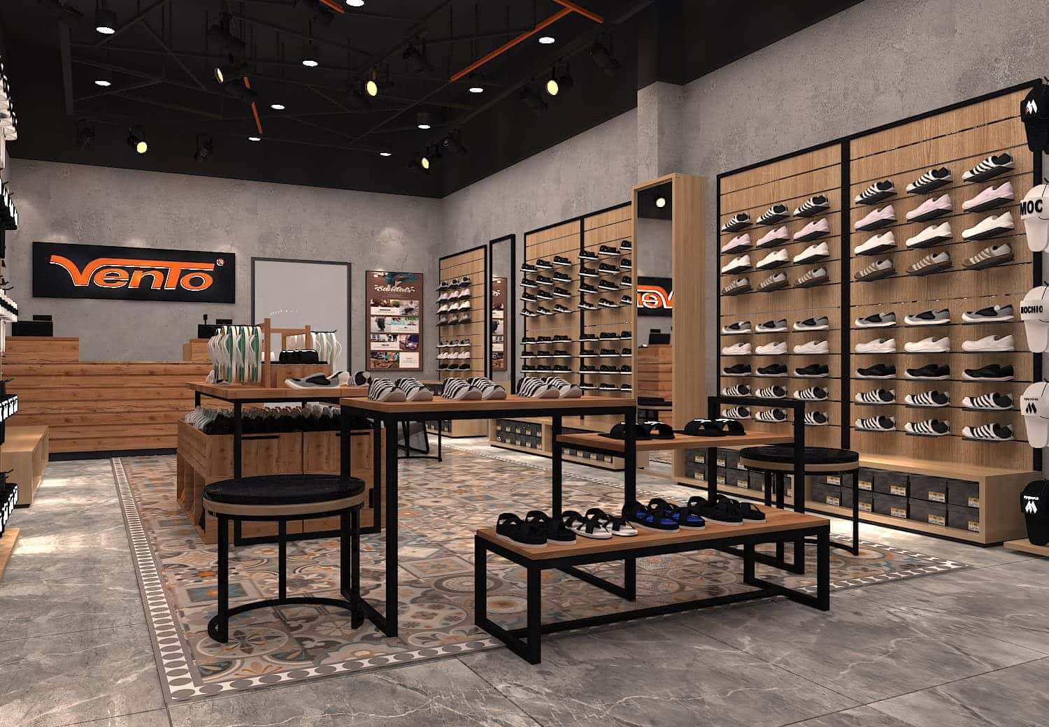 thiết kế shop giày dép nhỏ Pendecor