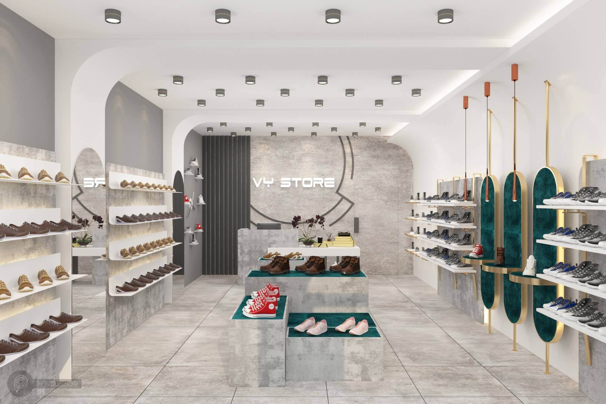 thiết kế shop giày nam Pendecor