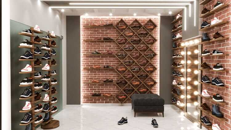 thiết kế shop giày dép nam đẹp Pendecor
