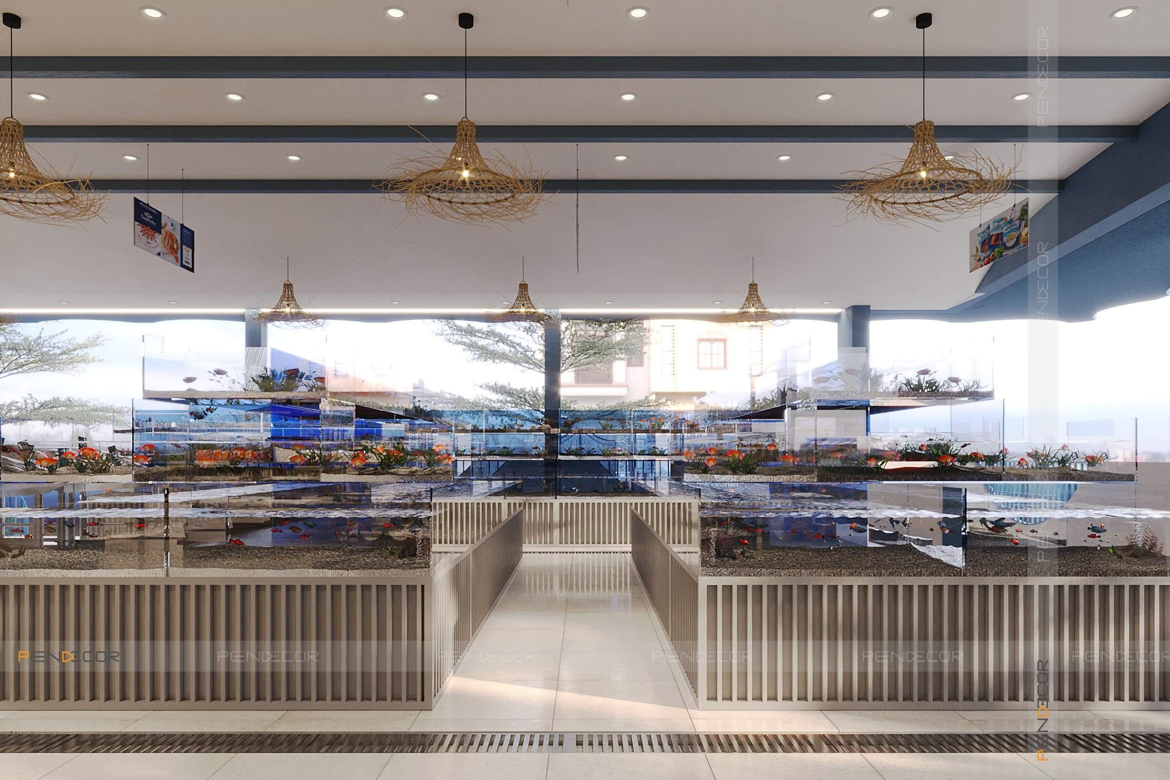 Thiết Kế Nhà Hàng Hải Sản Xuân Sơn (Trệt)