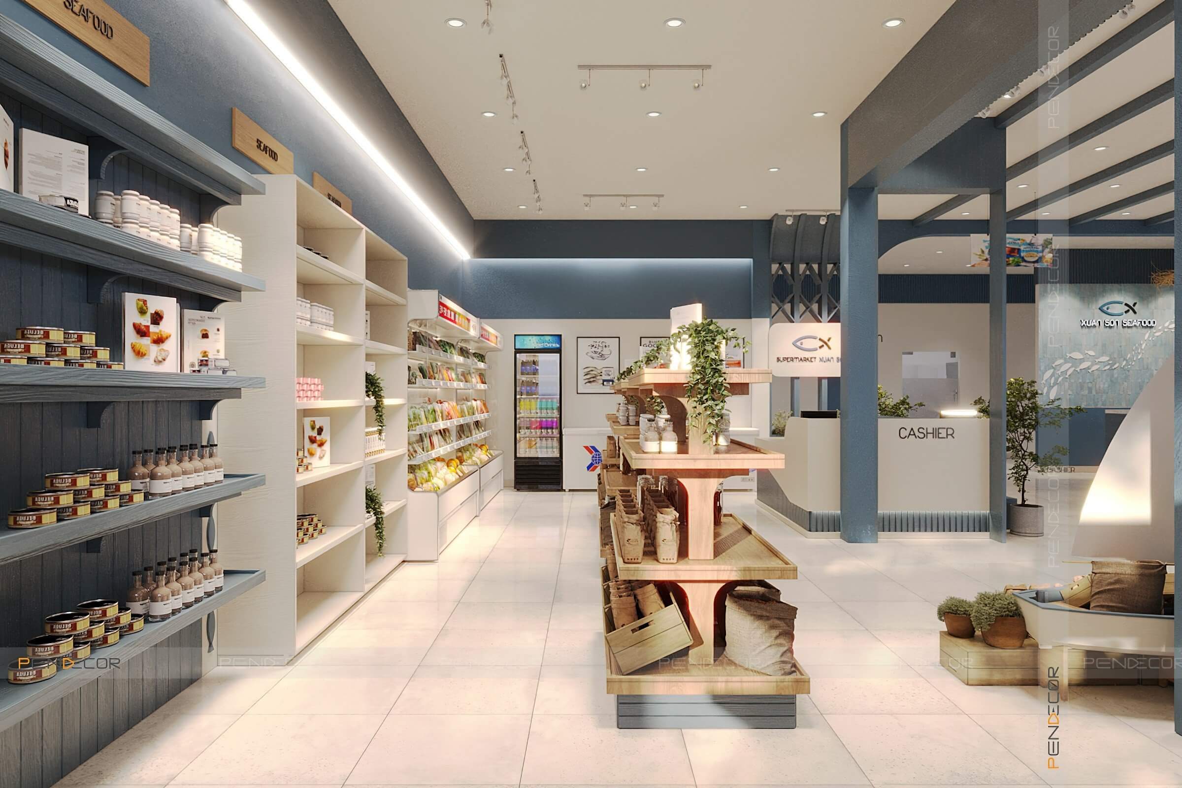 Thiết Kế Nhà Hàng Hải Sản Xuân Sơn (Trệt)