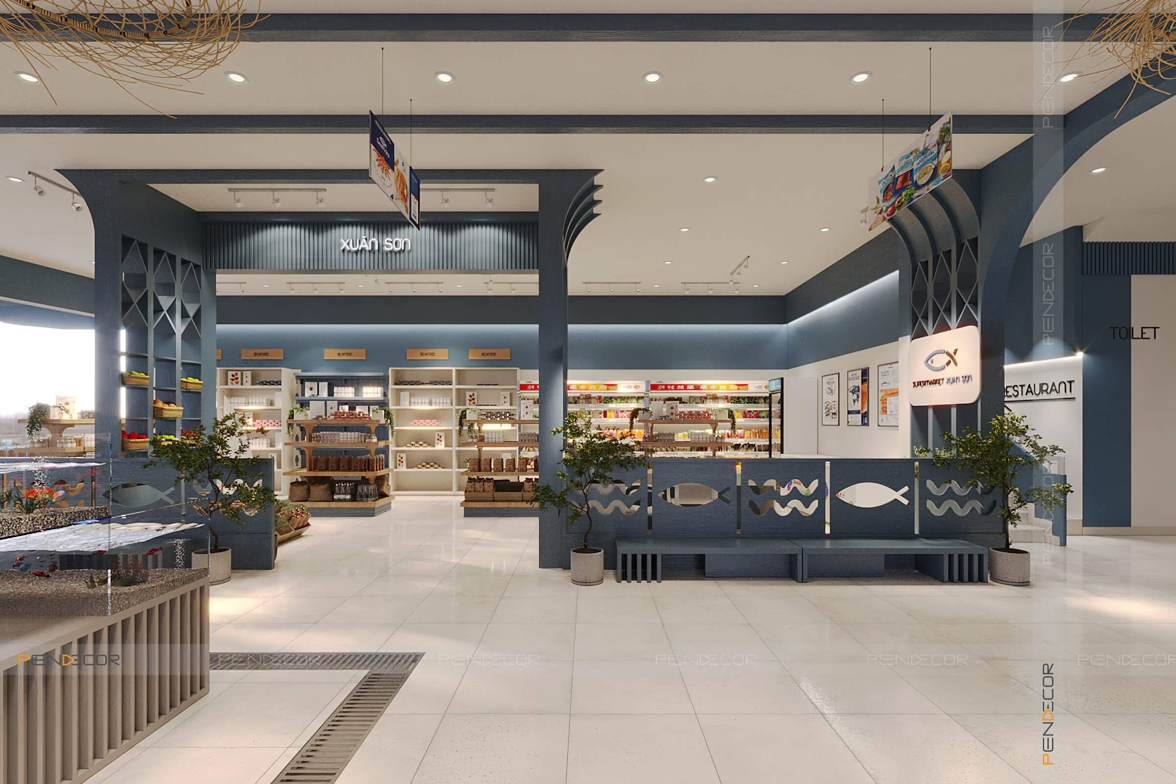 Thiết Kế Nhà Hàng Hải Sản Xuân Sơn (Trệt)
