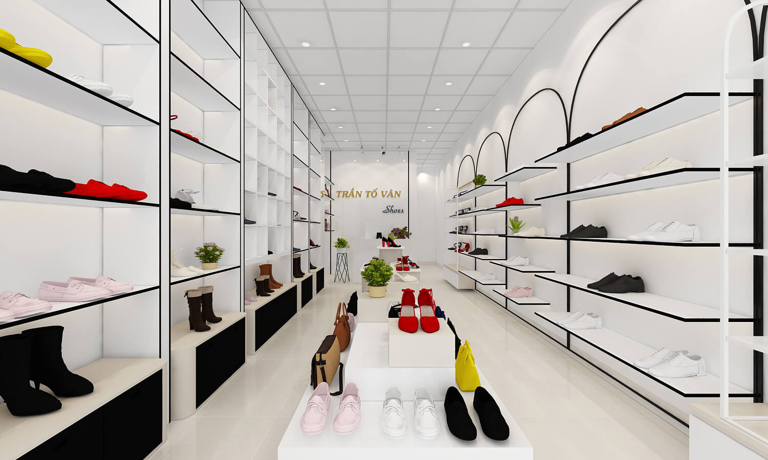 trang trí shop giày nhỏ Pendecor