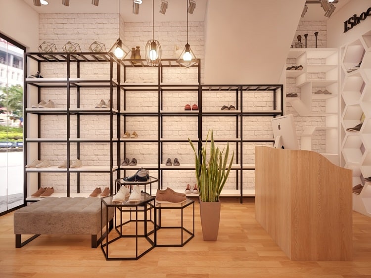 thiết kế cửa hàng giày diện tích nhỏ Pendecor