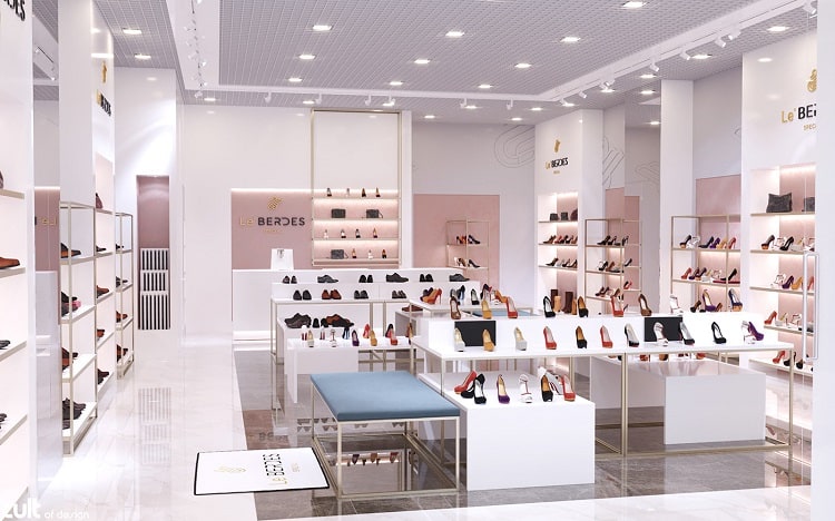 trang trí cửa hàng giày Pendecor