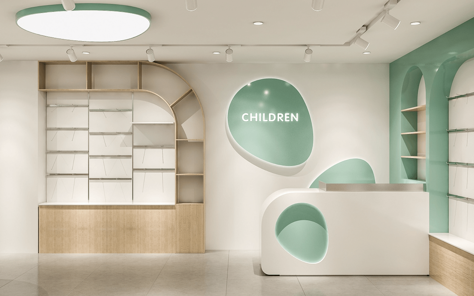 trang trí shop giày trẻ em nhỏ Pendecor