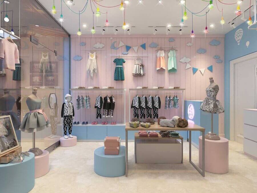 thiết kế cửa hàng giày dép trẻ em Pendecor