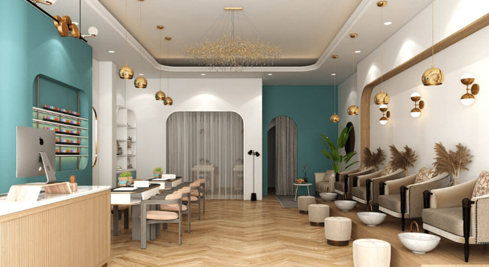 thi công tiệm nail Pendecor