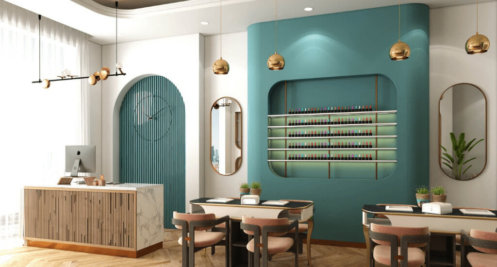 trang trí quán nail Pendecor