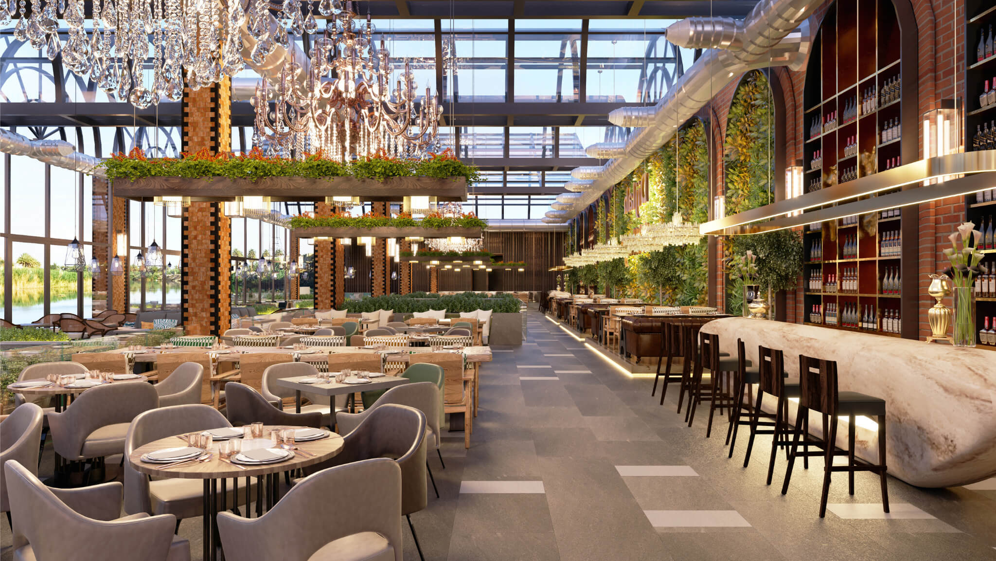 thiết kế nhà hàng bình dân Pendecor