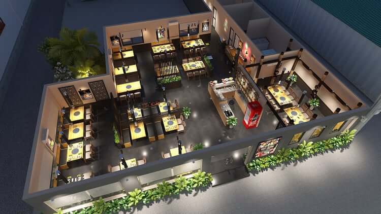 bản vẽ nhà hàng Pendecor