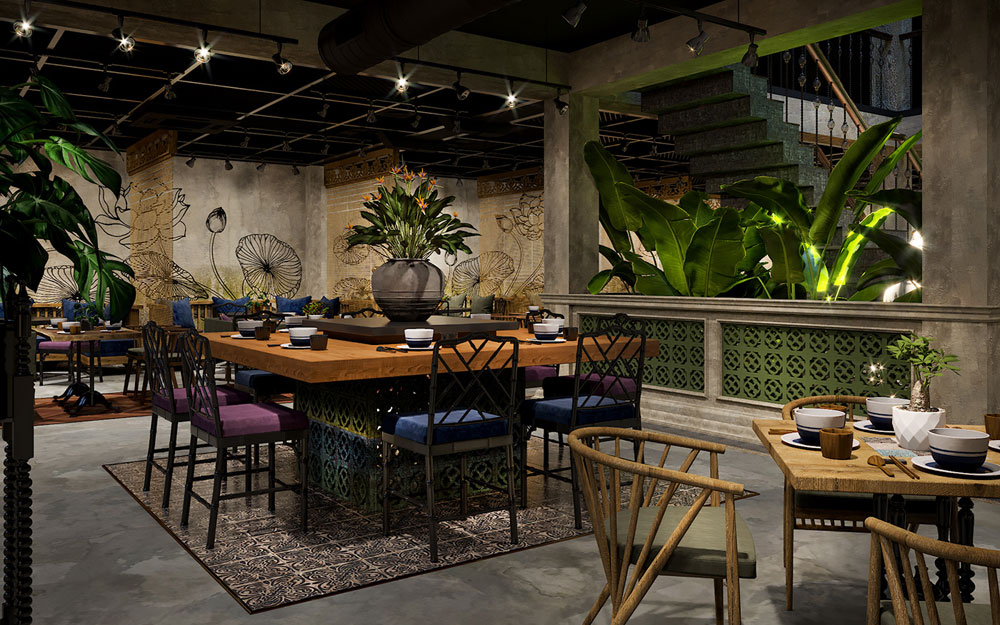 bản vẽ thiết kế nhà hàng chay Pendecor