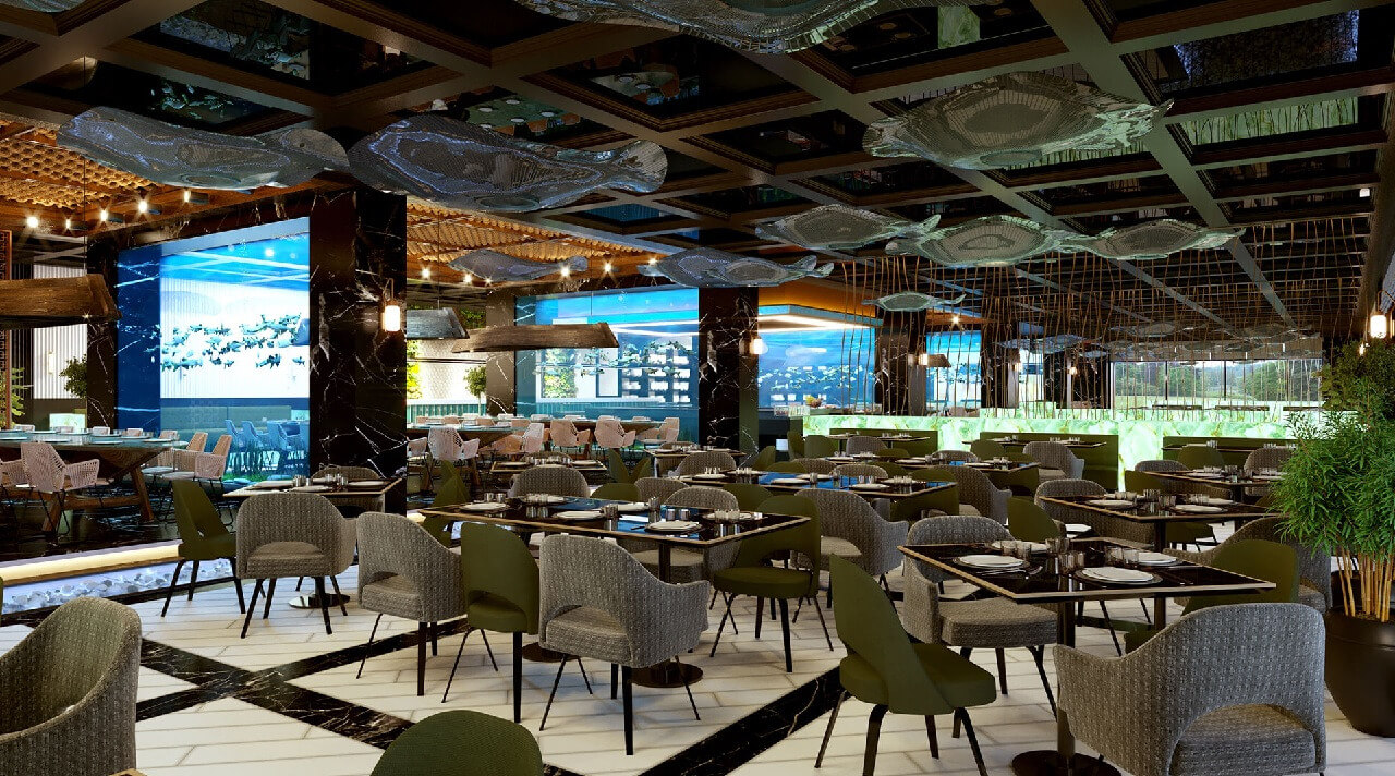 nội thất nhà hàng hiện đại Pendecor