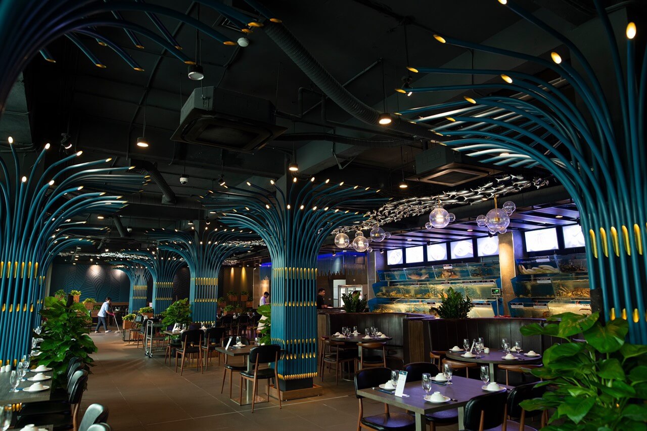 thiết kế quán lẩu nướng đẹp Pendecor