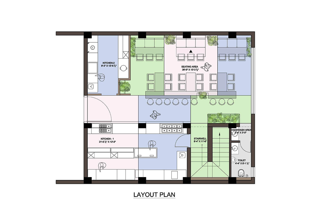 bản vẽ thiết kế nhà hàng ăn uống Pendecor