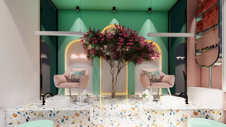 cách trang trí tiệm nail thu hút khách Pendecor