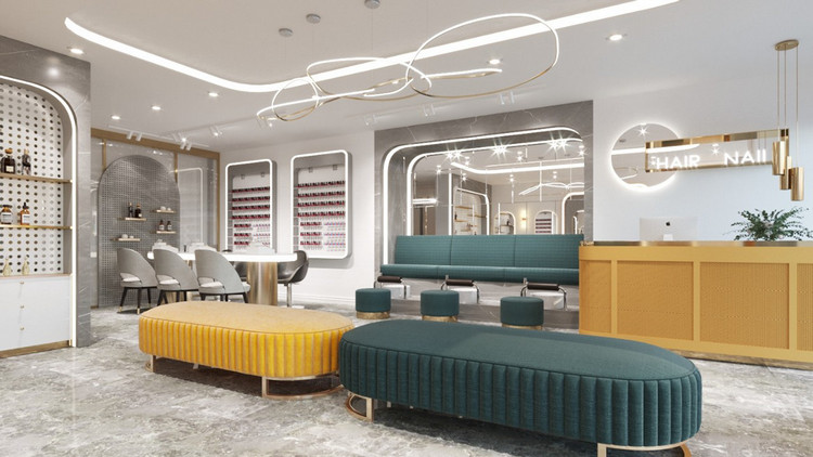 mẫu thiết kế tiệm nail nhỏ Pendecor