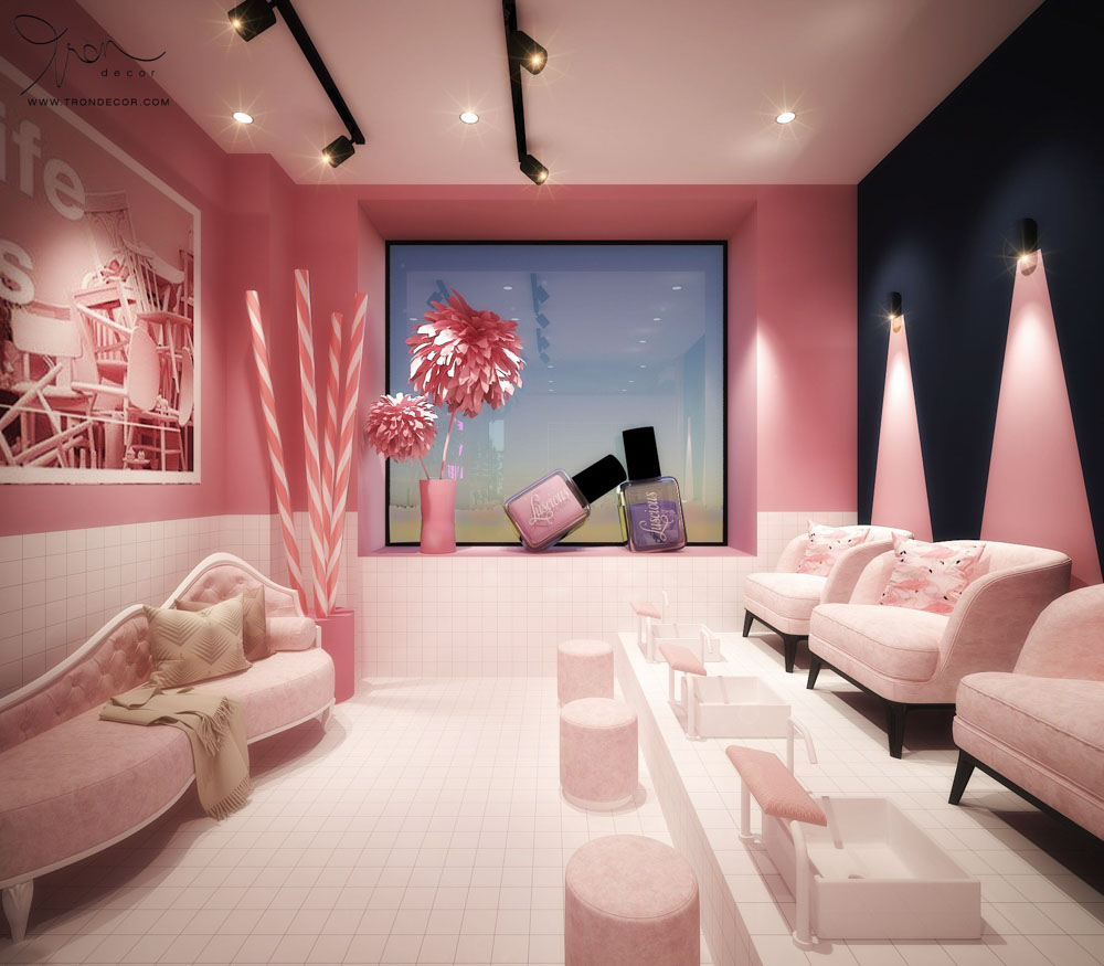 thi công tiệm nail Pendecor