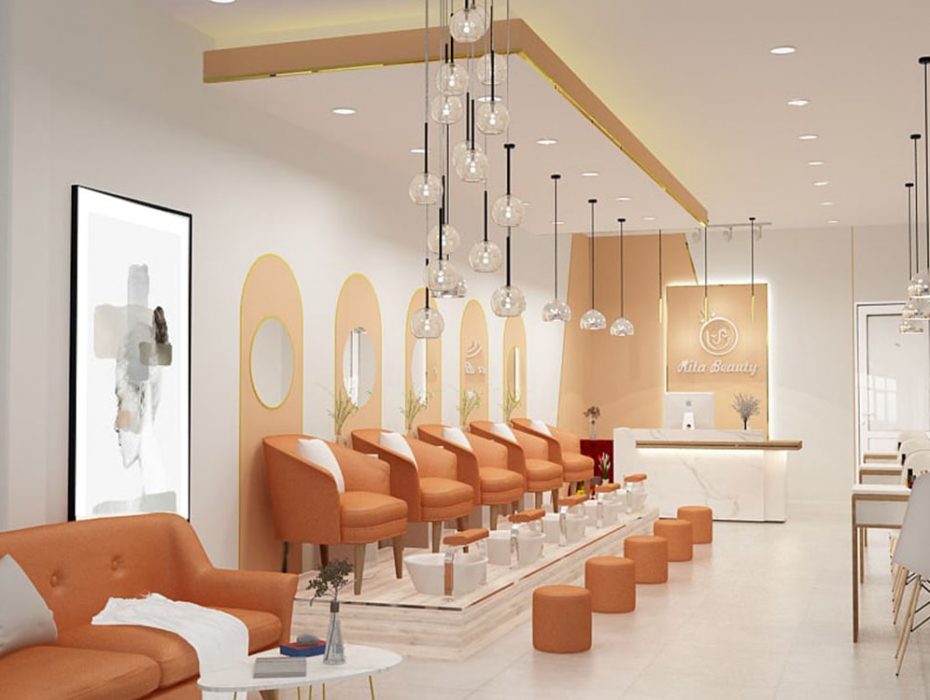 Thiết kế tiệm nail theo phong thủy mệnh Thổ Pendecor