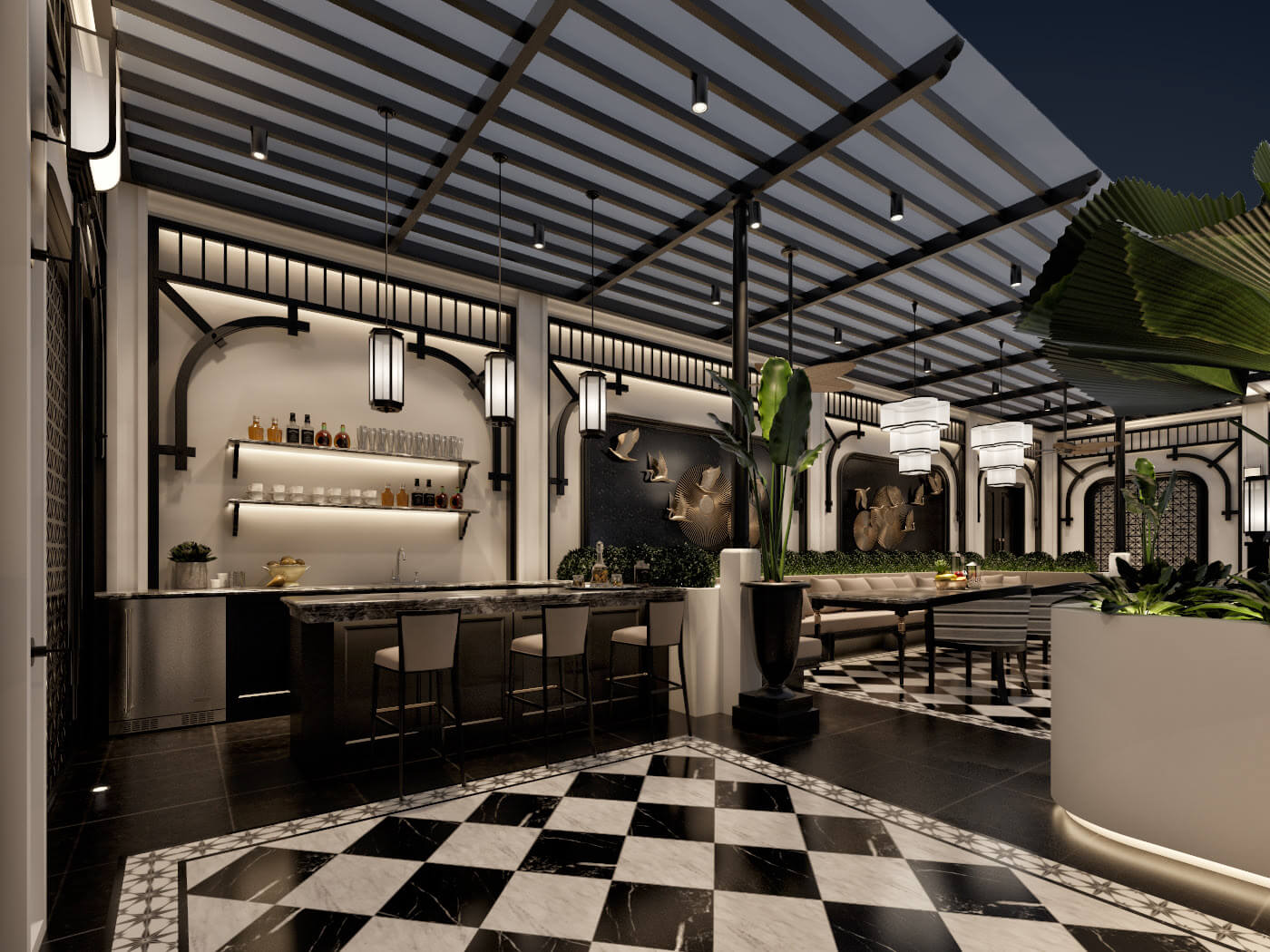 bản vẽ thiết kế nhà hàng Pendecor