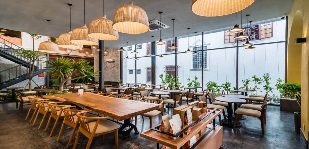 nhà hàng 2 tầng đẹp Pendecor